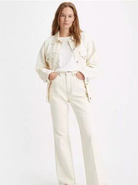 Levi's Women's Cream and White Jeans; Size 30W x 32L